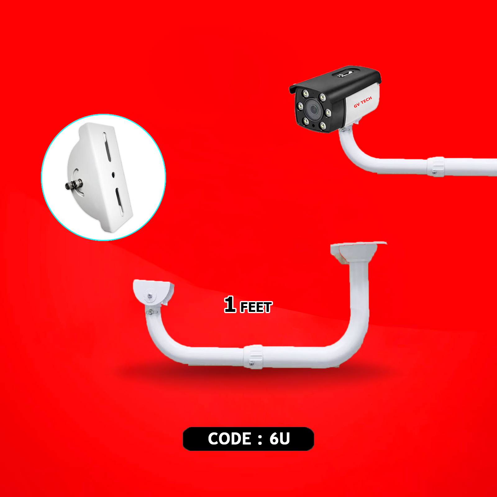 CCTV CAMERA STAND WHITE 6U