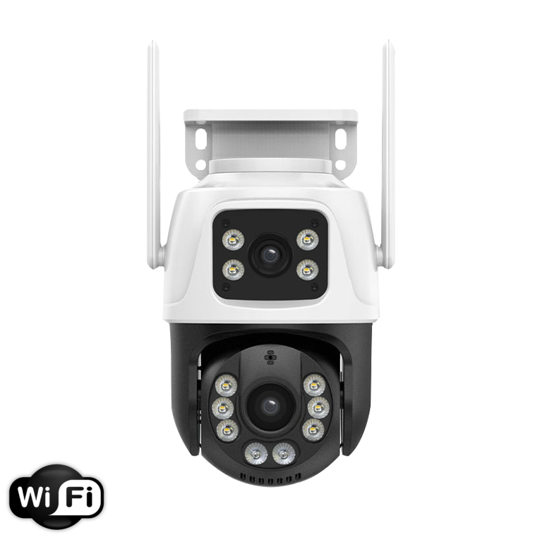 WiFi 6MP Dual Lens PTZ Camera Night Vision Color OutdoorCameras ICSEE App IP Camera (code:1052A)